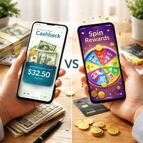 cashback vs spin rewards, cashback rewards, spin-based rewards, cashback vs spins